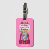 Cute Gumball Machine Inner Child Quote Name ラゲッジタグ (正面縦)