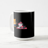 Cute Gym Cat Couple Mug – Funny Workout Gift コーヒーマグカップ (正面左)