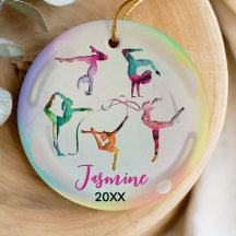 cute gymnastics girl players rainbow personalized