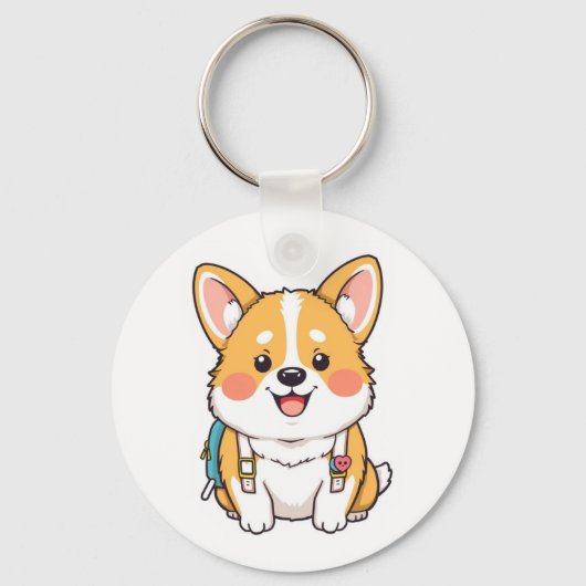 Cute Hachiko Akita Inu Loyal Dog Japan キーホルダー (正面)