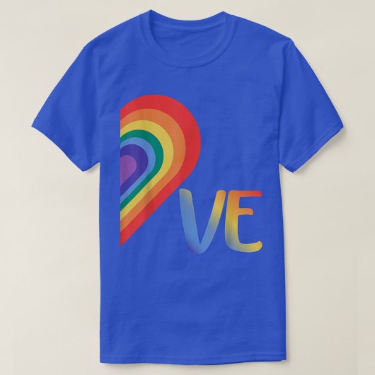 Cute Half Heart Love LGBTQ pride Lesbian Gay Coupl Tシャツ (デザイン正面)