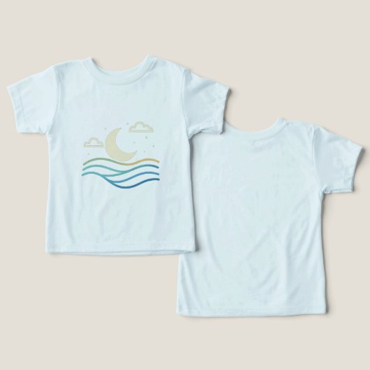 Cute Half Moon & Waves – Minimal Night Design for  (デザイン正面&裏面)