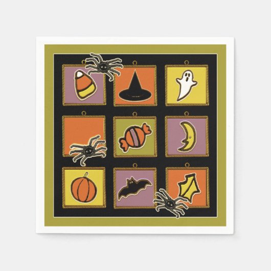 Cute Halloween スタンダードカクテルナプキン (正面)