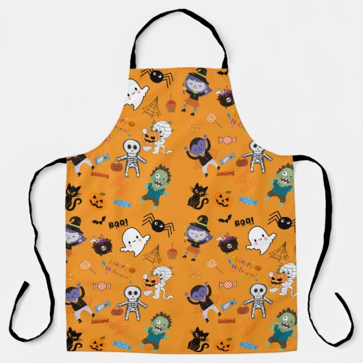 Cute Halloween All-Over Print Apron エプロン (正面)
