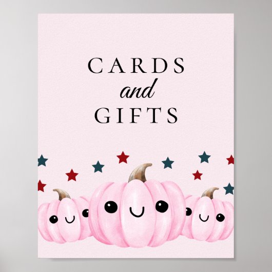 Cute Halloween Baby Shower Cards & Gift Sign ポスター (正面)