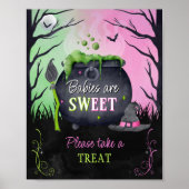 Cute Halloween Baby Shower Sweets Sign ポスター (正面)