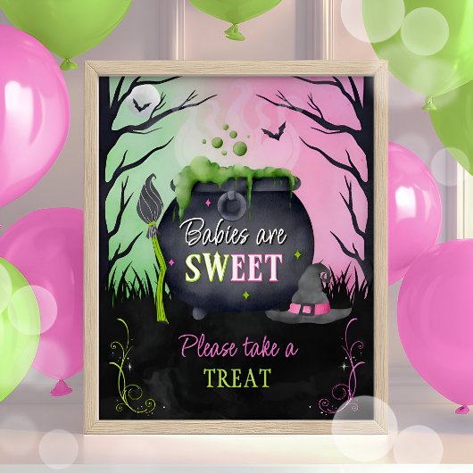 Cute Halloween Baby Shower Sweets Sign ポスター