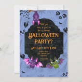 Cute Halloween Bat 1 Party 招待状 (正面)