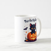 Cute halloween black cat pumpkin mug コーヒーマグカップ (正面右)