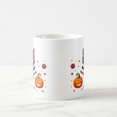 Cute halloween black kitten witch mug コーヒーマグカップ (中央)