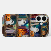 Cute Halloween Bookshelf Phone Case Ghost Pumpkin Case-Mate iPhoneケース (裏面 (横))