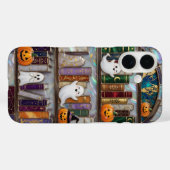 Cute Halloween Bookshelf Phone Case Ghost Pumpkin  Case-Mate iPhoneケース (裏面 (横))