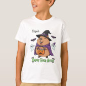 Cute Halloween Capybara “Cappy Ever After” Cartoon Tシャツ (正面)