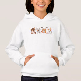 Cute Halloween Corgi Squad Kids' Festive Hoodie