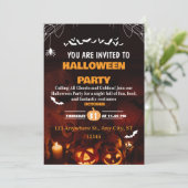 Cute Halloween Costume Party Invitation Card 招待状 (スタンド正面)