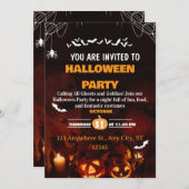 Cute Halloween Costume Party Invitation Card 招待状 (正面/裏面)