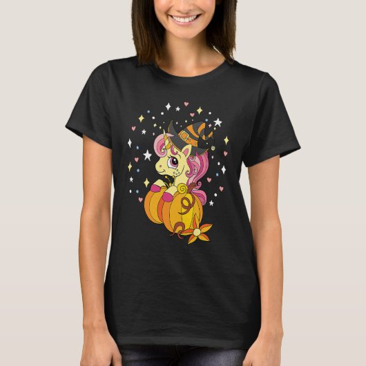 Cute Halloween Costume Witchy Unicorn Halloween Tシャツ (正面)