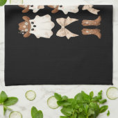 Cute Halloween Cowboy Ghost キッチンタオル (折り畳み)