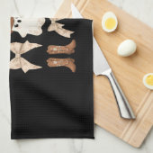 Cute Halloween Cowboy Ghost キッチンタオル (四つ折り)