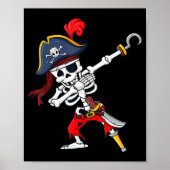 Cute Halloween Dabbing Pirate Skeleton Fun  ポスター (正面)