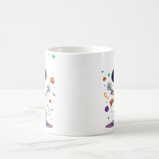 Cute halloween dancing skeleton mug コーヒーマグカップ (中央)