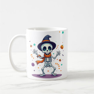 Cute halloween dancing skeleton mug コーヒーマグカップ