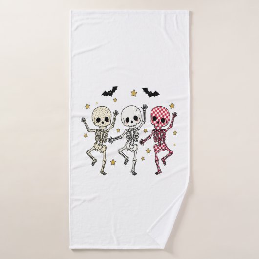 Cute Halloween Dancing Skeletons バスタオル (バスタオル)