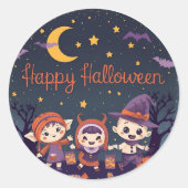 Cute Halloween Design ラウンドシール (正面)