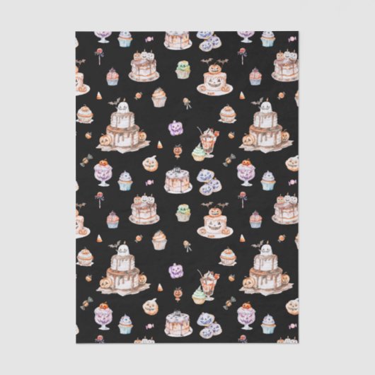 Cute Halloween Dessert Pattern Apron 薄葉紙 (正面)