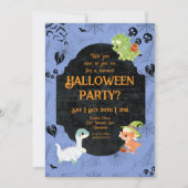 Cute Halloween Dino 1 Party 招待状 (正面)