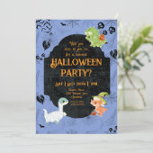 Cute Halloween Dino 1 Party 招待状 (スタンド正面)