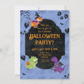 Cute Halloween Dino 2 Party 招待状 (正面)