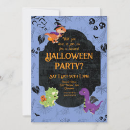 Cute Halloween Dino 2 Party 招待状