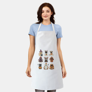 Cute Halloween Dog Cartoon Apron エプロン