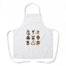 Cute Halloween Dog Cartoon Apron