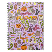 Cute Halloween Doodle Pattern ノートブック (正面)