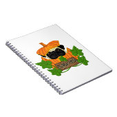 Cute Halloween Fall Pug Pugkin Pumpkin Patch ノートブック (右側)