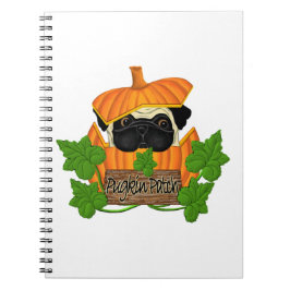 Cute Halloween Fall Pug Pugkin Pumpkin Patch ノートブック