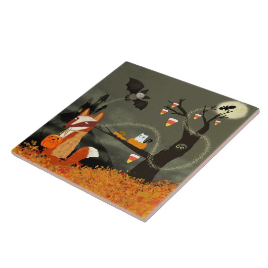 Cute Halloween Friends Ceramic Tile タイル (側面)
