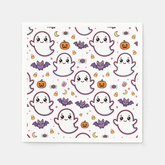Cute Halloween ghost スタンダードカクテルナプキン (正面)