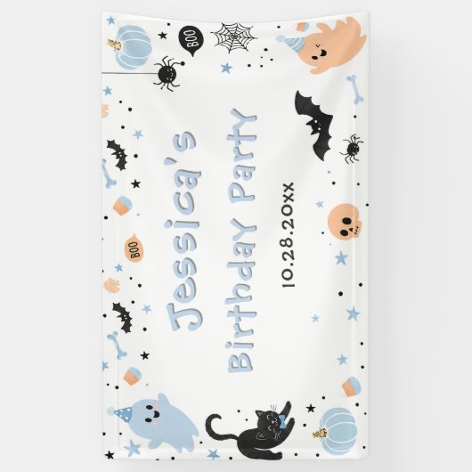 Cute Halloween Ghost  横断幕 (縦)