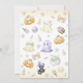 Cute Halloween Ghost 1st Boy Birthday 招待状 (裏面)