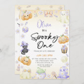 Cute Halloween Ghost 1st Boy Birthday 招待状 (正面/裏面)