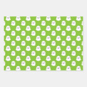 Cute Halloween Ghost and Skulls Patterns ラッピングペーパーシート (正面3)