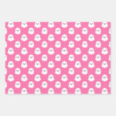 Cute Halloween Ghost and Skulls Patterns ラッピングペーパーシート (正面3)