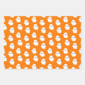 Cute Halloween Ghost and Skulls Patterns ラッピングペーパーシート (正面2)