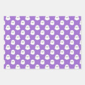 Cute Halloween Ghost and Skulls Patterns ラッピングペーパーシート (正面3)