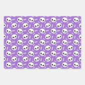 Cute Halloween Ghost and Skulls Patterns ラッピングペーパーシート (正面)