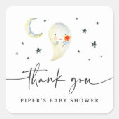 Cute Halloween Ghost Baby Shower Thank You スクエアシール (正面)
