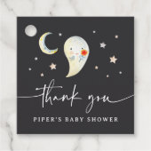 Cute Halloween Ghost Baby Shower Thank You フェイバータグ (正面)